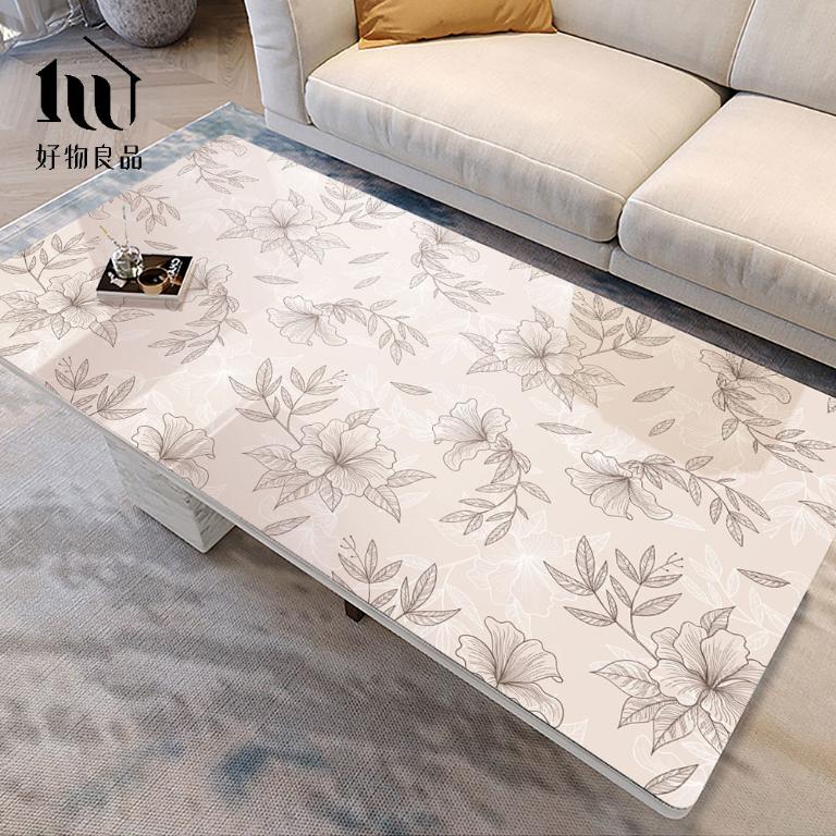 《金邊杜鵑》設計款印花質感生活軟玻璃防油防燙防髒PVC餐桌墊