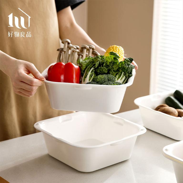 日本雙層蔬果洗菜瀝水籃