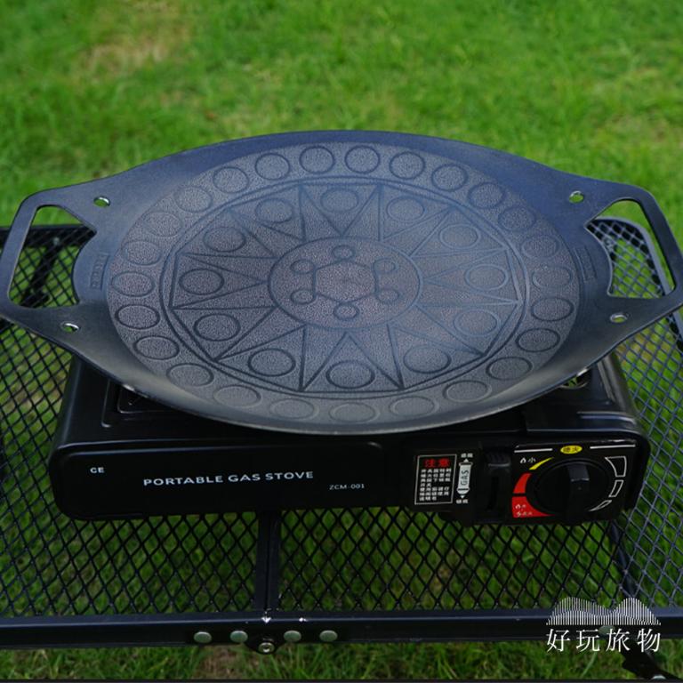 30cm_304不銹鋼腳架雙耳烤盤 (附收納袋)韓式烤盤 烤肉盤