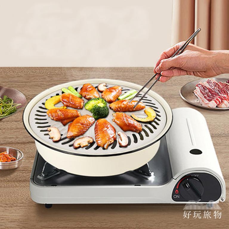 多功能兩用雙層瀝油麥飯石不沾鍋烤盤烤網