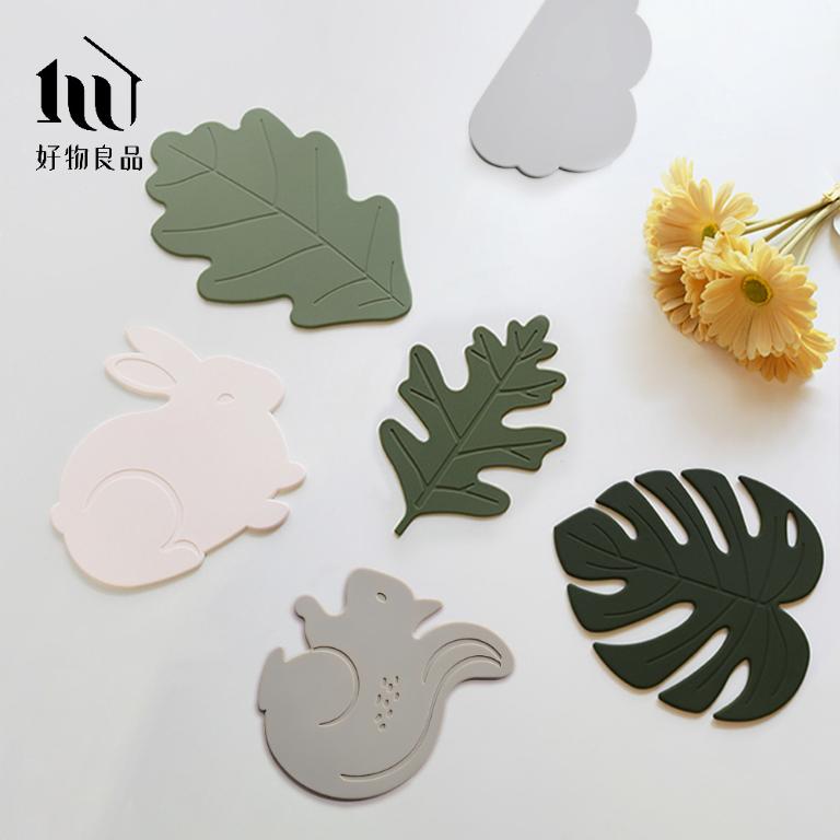 四入組_韓國可愛造型矽膠止滑防燙隔熱墊