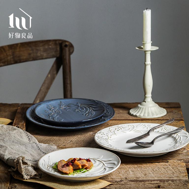 浮凸花卉彩釉盤子_多款任選