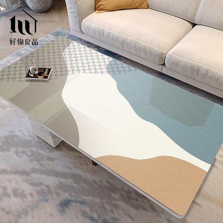 《海洋意象》設計款印花質感生活軟玻璃防油防燙防髒PVC餐桌墊