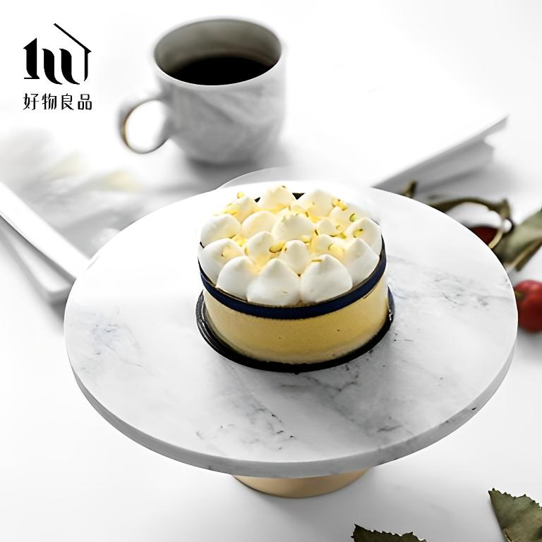 大理石金屬款_高質感玻璃罩高腳蛋糕盤飾品托盤