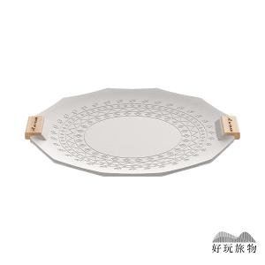 六角形麥飯石不沾鍋露營烤盤(附收納袋)露營烤盤 韓式烤盤 不沾鍋 麥飯石