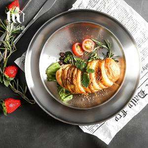 304不鏽鋼雙層隔熱圓盤｜防燙餐盤 堆疊收納 戶外野餐盤＿三款尺寸