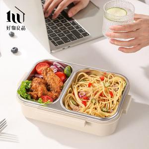 二入組_304不鏽鋼矽膠密封防串味防溢漏飲控便當盒