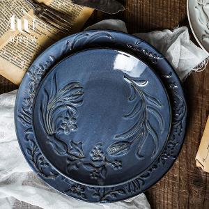 浮凸花卉彩釉盤子_多款任選