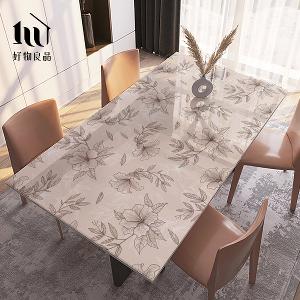 《金邊杜鵑》設計款印花質感生活軟玻璃防油防燙防髒PVC餐桌墊