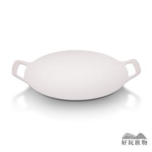 輕量薄型韓式麥飯石雙耳不沾鍋烤肉盤(附收納袋)韓式烤盤 露營烤盤