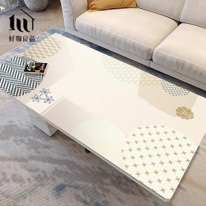 《日式幾何》設計款印花質感生活軟玻璃防油防燙防髒PVC餐桌墊