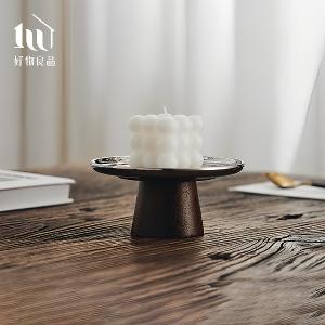 鏡面原木款_高質感玻璃罩高腳蛋糕盤飾品托盤