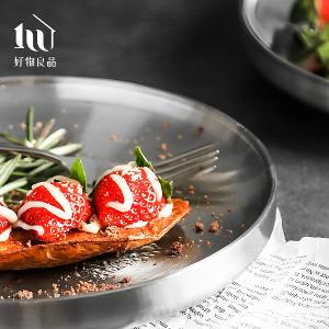 304不鏽鋼雙層隔熱圓盤｜防燙餐盤 堆疊收納 戶外野餐盤＿三款尺寸