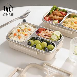 二入組_304不鏽鋼矽膠密封防串味防溢漏飲控便當盒