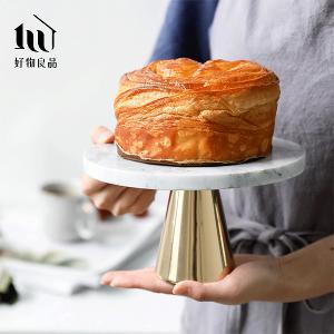大理石金屬款_高質感玻璃罩高腳蛋糕盤飾品托盤