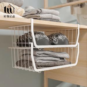 二入組_日式耐重金屬櫥櫃衣櫃隔板疊加懸掛下掛籃