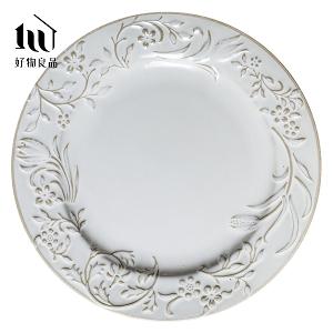 浮凸花卉彩釉盤子_多款任選