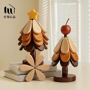 日本高品質原木聖誕樹防燙造型隔熱墊