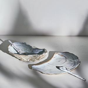 妙奇雅娜｜法式手工陶瓷｜貝殼碟禮盒 (附湯匙)