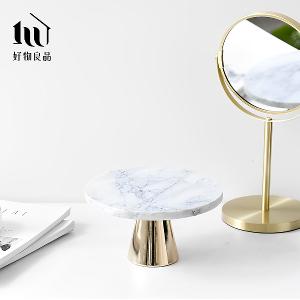 大理石金屬款_高質感玻璃罩高腳蛋糕盤飾品托盤