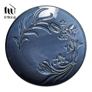 浮凸花卉彩釉盤子_多款任選