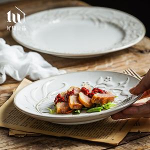 浮凸花卉彩釉盤子_多款任選