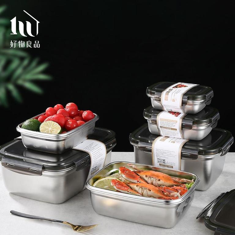 多入組_食品級304不銹鋼可烹飪醃漬保鮮便當盒