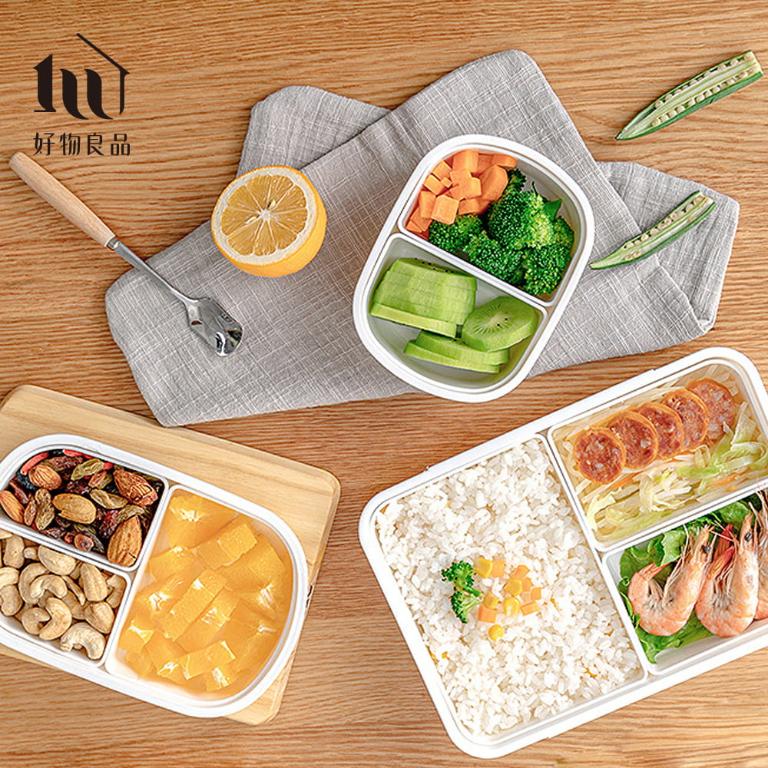 960ml-日本便攜式外出分隔防串味保鮮便當盒