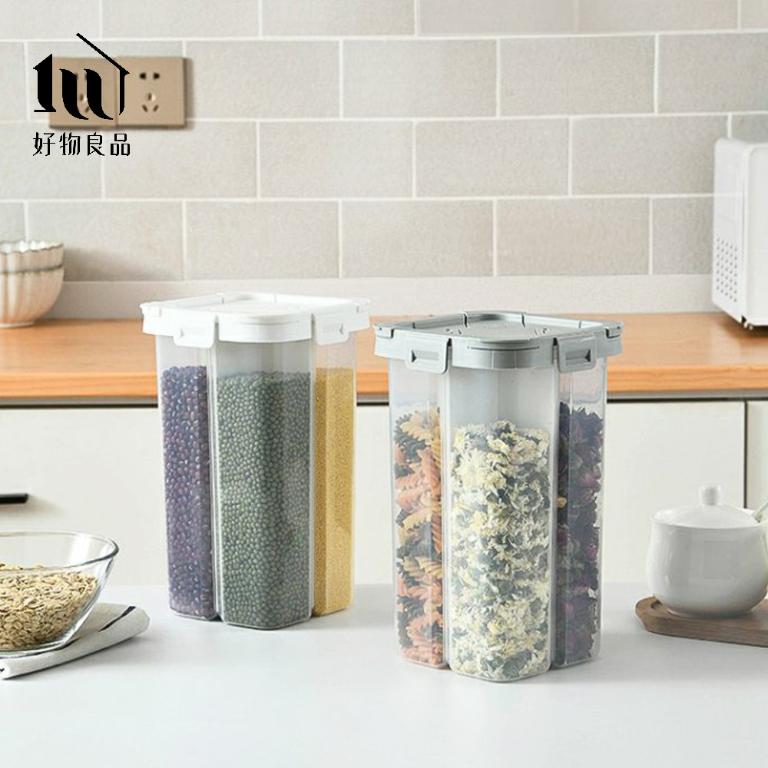 2.3L_日本五穀雜糧透明分裝罐分隔儲存罐
