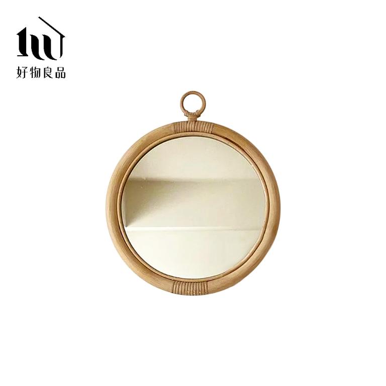 35x35cm_日本藤木竹編吊掛化妝小圓鏡