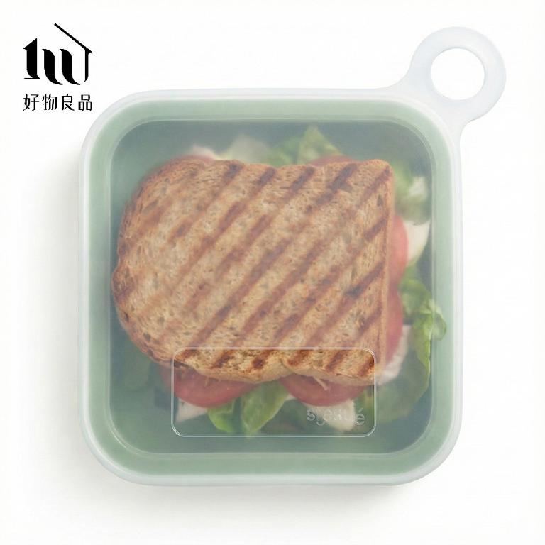 食品級矽膠三明治彈力矽膠餐盒｜可微波可加熱易清洗