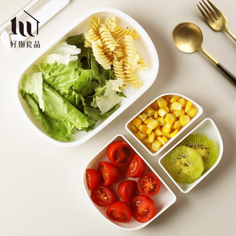 960ml-日本便攜式外出分隔防串味保鮮便當盒