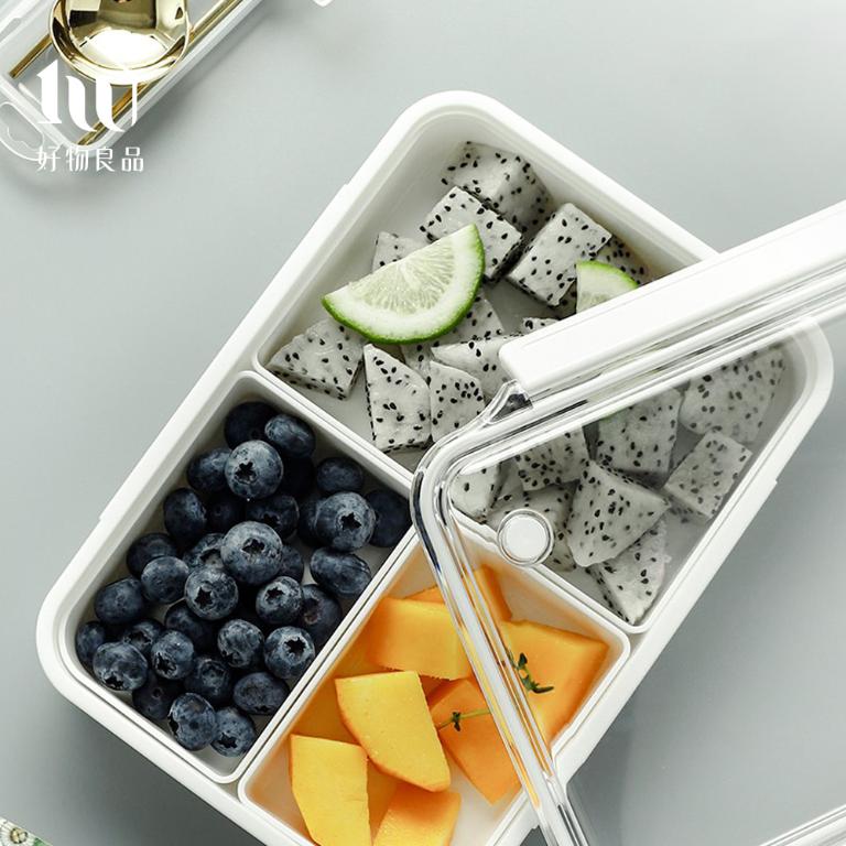 960ml-日本便攜式外出分隔防串味保鮮便當盒