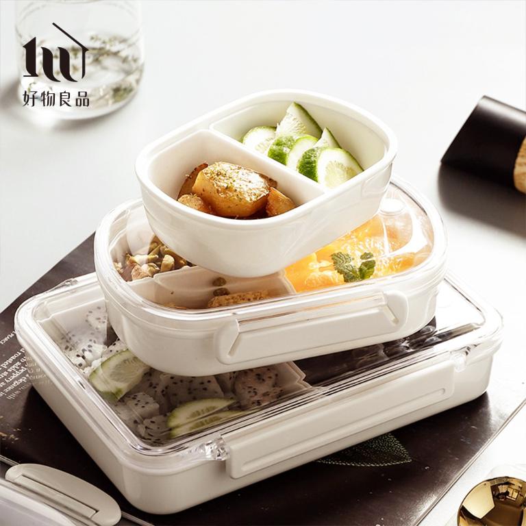 960ml-日本便攜式外出分隔防串味保鮮便當盒
