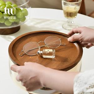 玻璃木座水果零食收納高腳碗(2款任選)