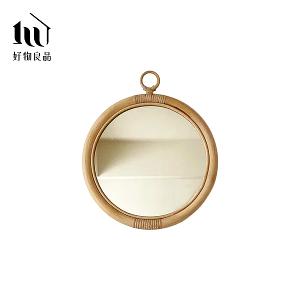 35x35cm_日本藤木竹編吊掛化妝小圓鏡