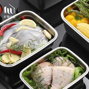 多入組_食品級304不銹鋼可烹飪醃漬保鮮便當盒