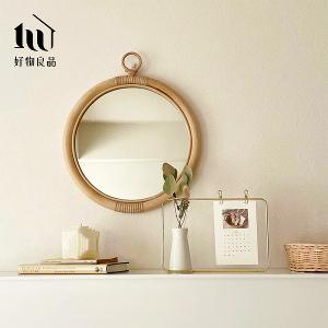 35x35cm_日本藤木竹編吊掛化妝小圓鏡