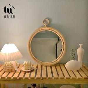 35x35cm_日本藤木竹編吊掛化妝小圓鏡