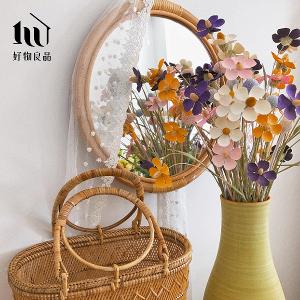 35x35cm_日本藤木竹編吊掛化妝小圓鏡