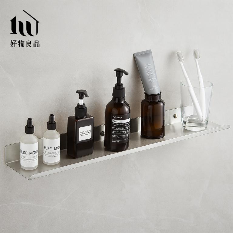 304不銹鋼霧面防鏽防斑浴室免打孔置物層架