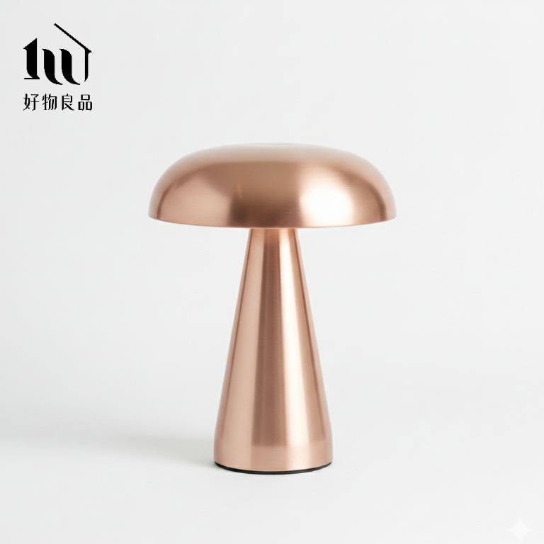 二入組_丹麥設計LED觸控調光裝飾夜燈臥室睡眠燈蘑菇檯燈｜三段調光無線USB充電