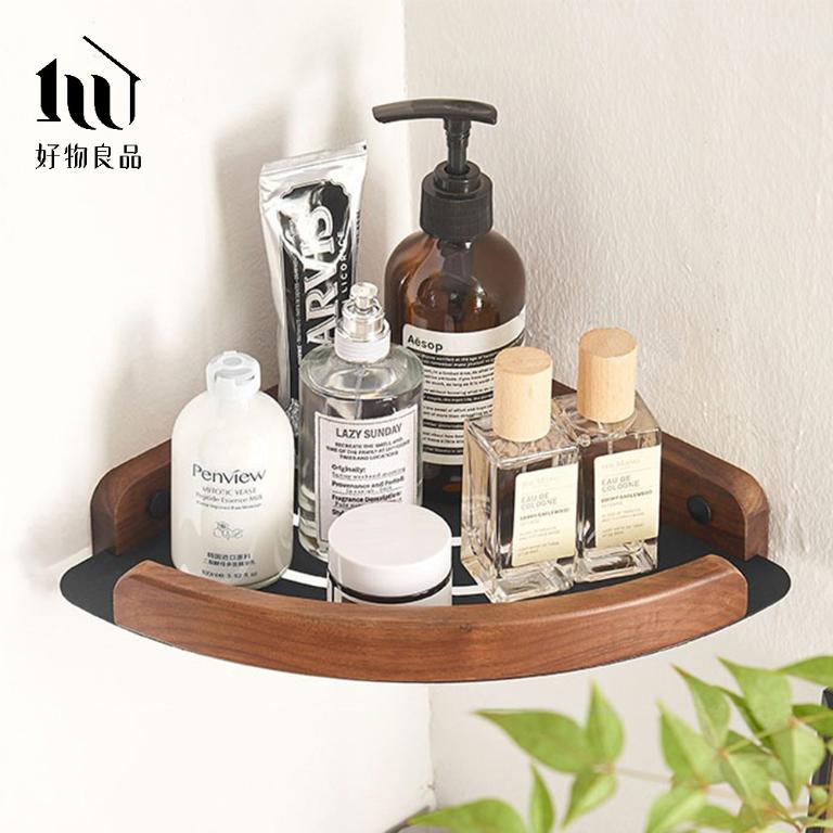 浴室防水防鏽原木角落雙層置物架