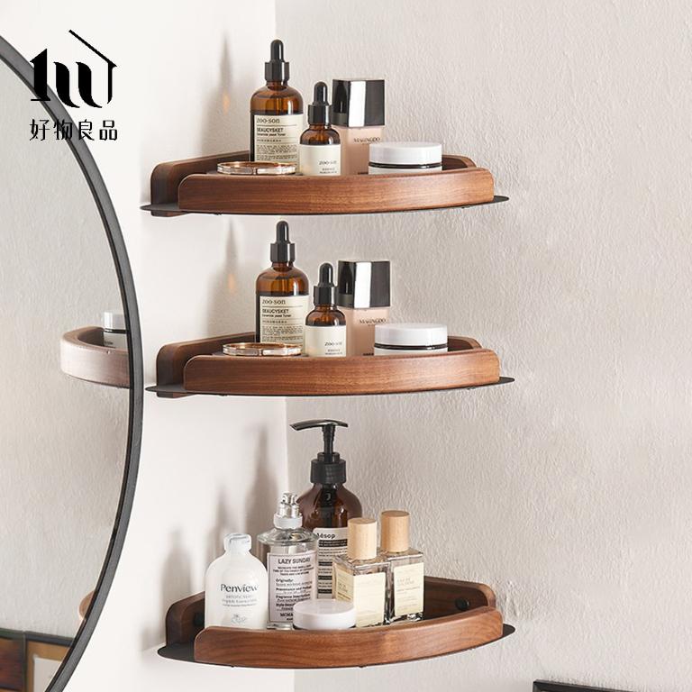 浴室防水防鏽原木角落雙層置物架