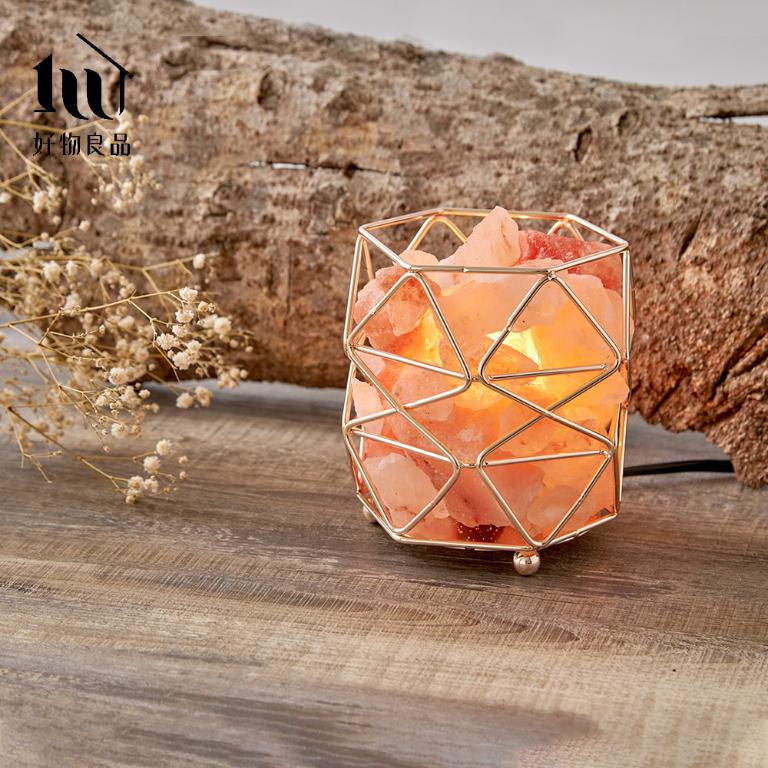 金色織紋_藝術造型喜馬拉雅水晶擴香鹽燈