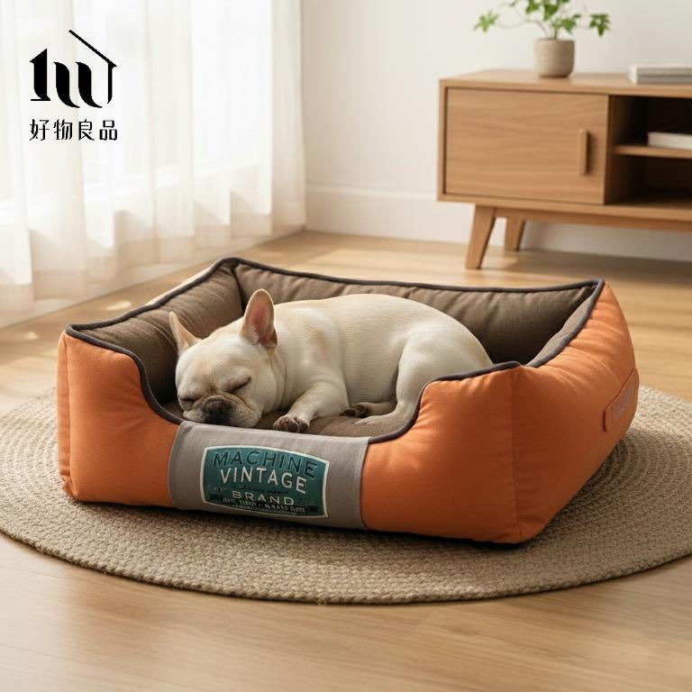 可拆洗耐咬帆布寵物沙發床四季通用狗窩方形加厚睡墊