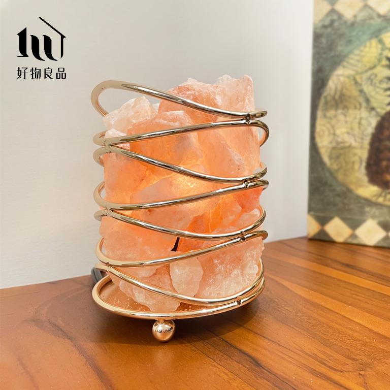 金色波紋_藝術造型喜馬拉雅水晶擴香鹽燈