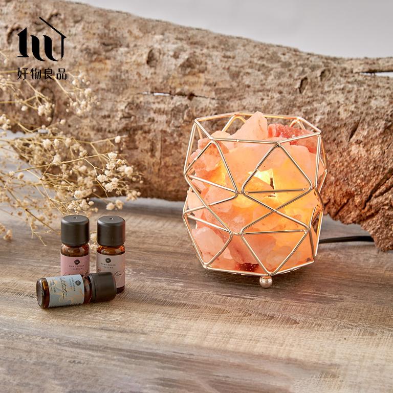 金色織紋_藝術造型喜馬拉雅水晶擴香鹽燈