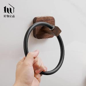 免釘胡桃木鋁合金多功能毛巾置物架
