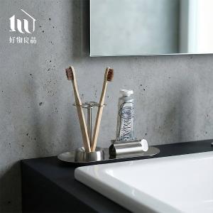 銀色系質感生活不鏽鋼化妝盥洗用具收納三件套組